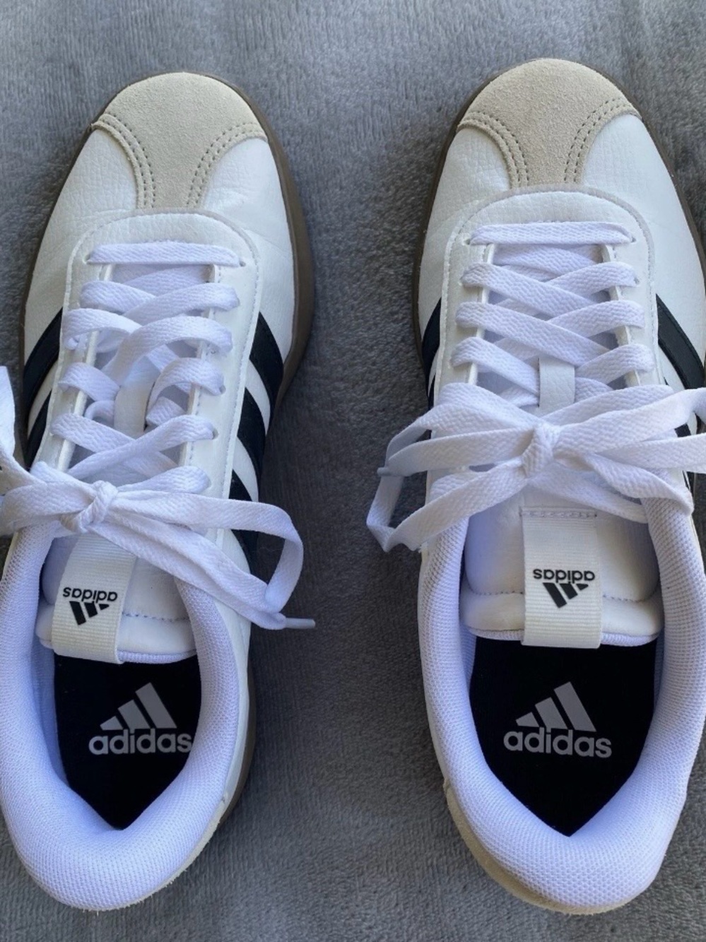 Women’s Adidas VL Court 3.0 Low Top Leather Lace-Up Sneakers